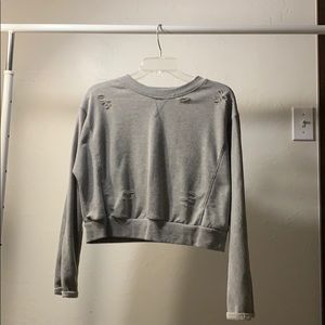 rue 21 cropped grey sweater